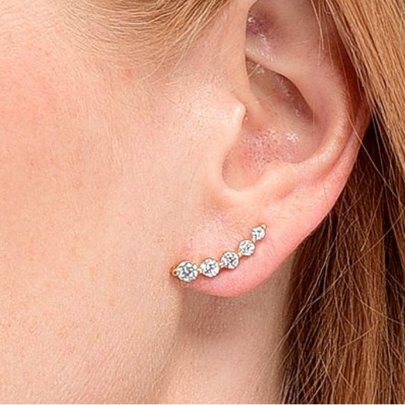 Victoria Wieck for Brilliante Simulated Diamond Crawler Earrings. Sold out - Picture 2 of 4